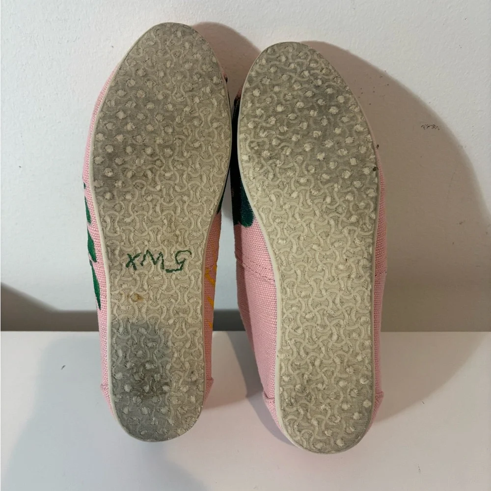 Toms Women’s 7.5W Hand Painted Canvas Alpargata Slip On Flat Shoes Tropical Vaca